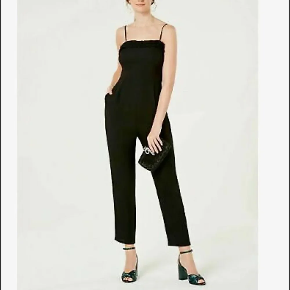 19 Cooper Spaghetti Strap Jumpsuit Ruffle
